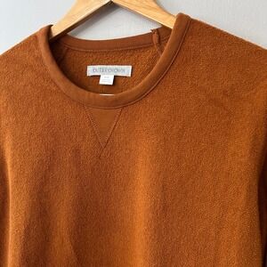 Outerknown Hightide Mens Medium Rust Orange Terry Crew Neck Pullover Sweatshirt